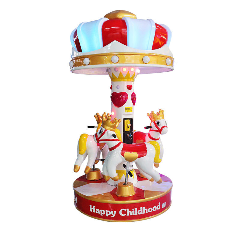 Christmas Carousel Horse Rotating 3 Players Amusement Park For Kids 300W