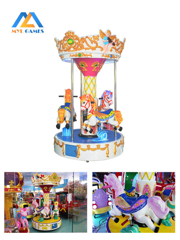 Kids Mini Circus Rotating Horse Prince Charming 3 Players For Amusement Park