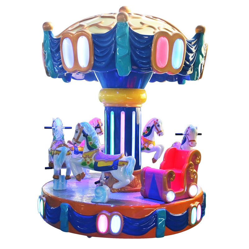 Horse Coin Operated Carousel Deluxe Crown Rotating 6 Players for Kids